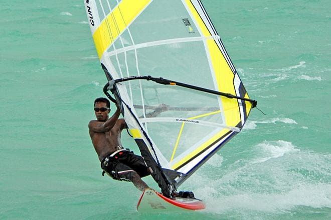 Windsurfing Adventure in Maafushi – Glide Across the Turquoise Maldives Lagoon